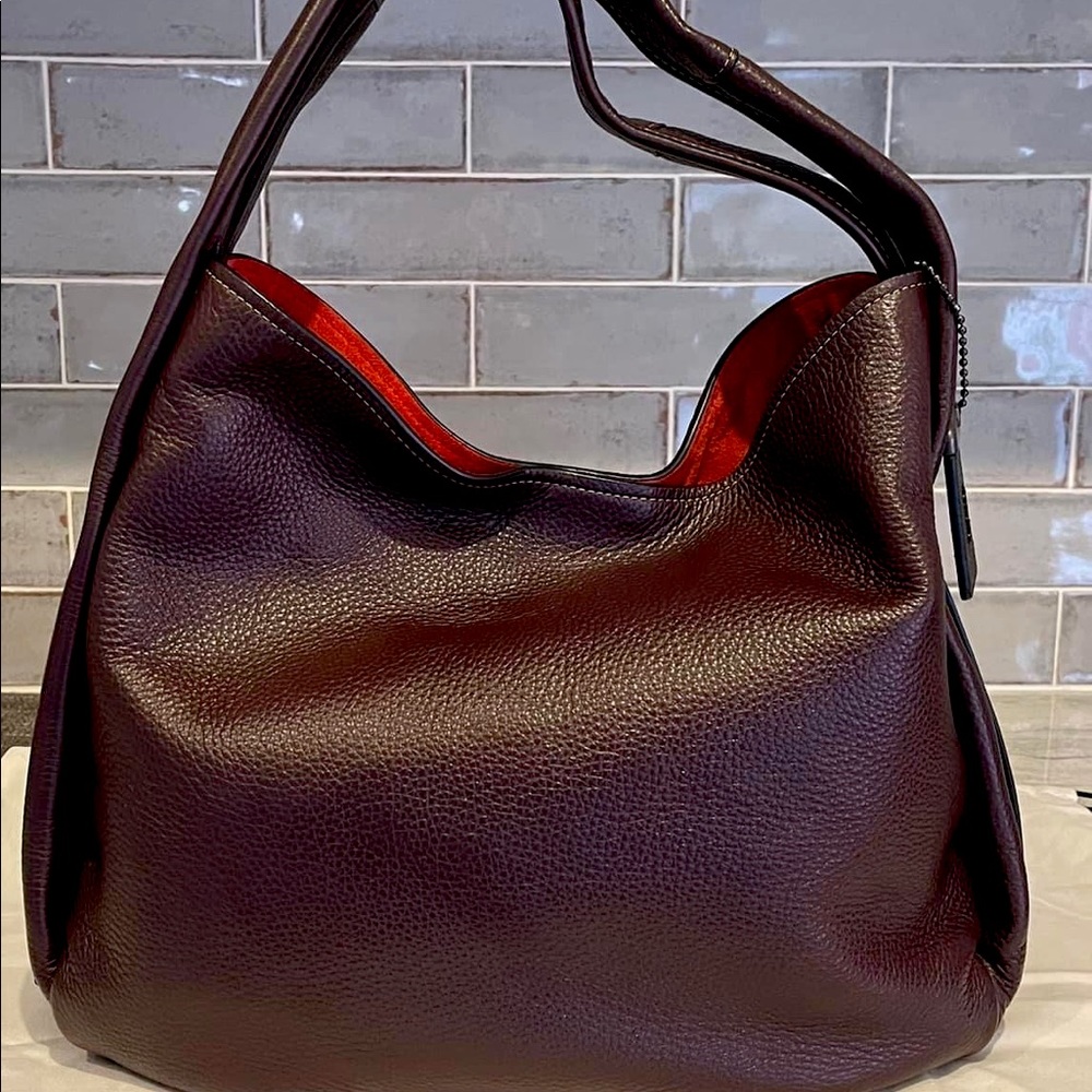 EUC COACH BANDIT 39 HOBO PEBBLE LEATHER BAG OXBLOOD BLACK COPPER 86760